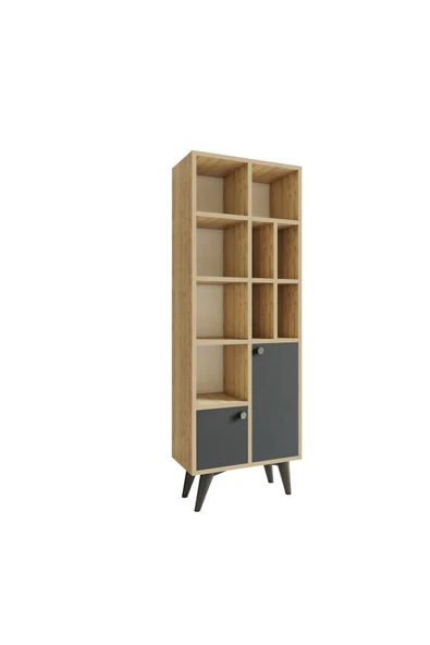 FUHO Yakut Kitaplık Safir Meşe-antrasit - 4