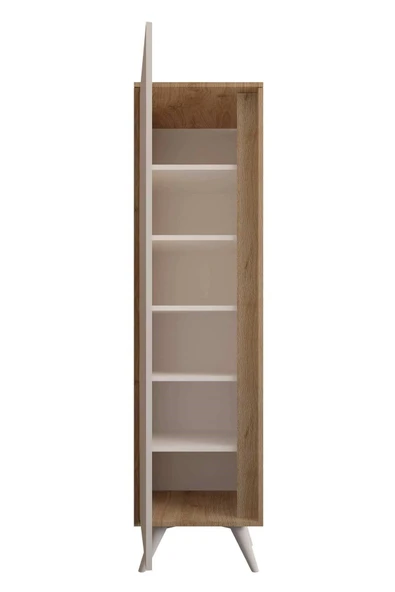 FUHO Omni Raflı Vestiyer Meşe-Beyaz - 3
