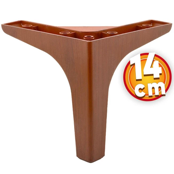 Mobilya Tv Ünitesi Koltuk Kanepe Destek Ayağı 14 Cm Ahşap Desenli Baza Ayakları 6'lı Set - Resim 4