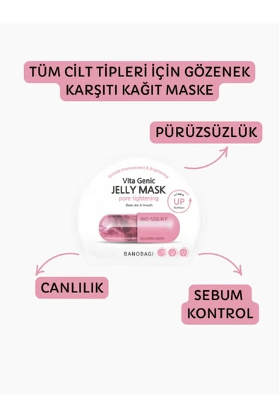 Banobagi Vita Genic Jelly Mask Pore Tightening Canlandırıcı Pürüzsüzlük Pamuk Maske