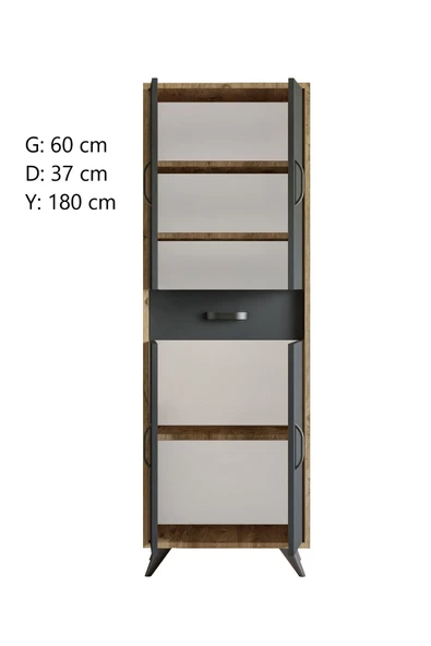 FUHO Eva Çok Amaçlı Dolap Atlantik Çam-antrasit - 4