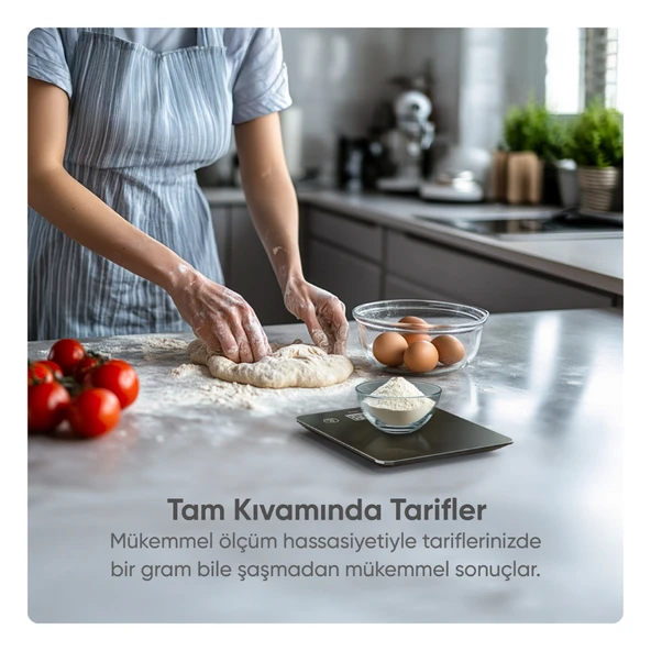 Şımart Akıllı Mutfak Terazisi Bluetooth Destekli Hassas Dijital Ölçüm - 3