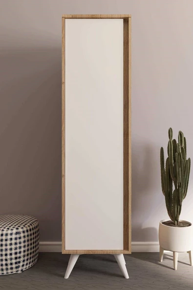 FUHO Omni Raflı Vestiyer Meşe-Beyaz