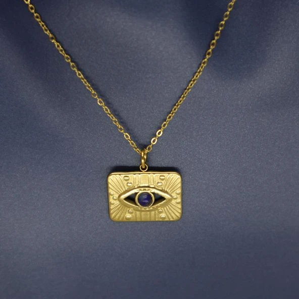 Lacivert Sır Kadın Kolye - Resim 3