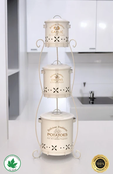 3 Katlı SİLİNDİR Patates-Soğan-Sarımsak