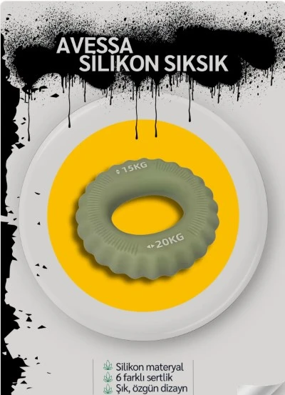 Avessa Silikon El Sıksık Rehabilitasyon ve Spor İçin İdeal – Silikon El Egzersiz Halkası - 5