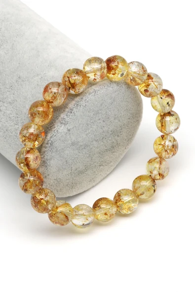 Sarı Topaz Doğal Taş Bileklik 10 mm Küre Kesim ürün görseli