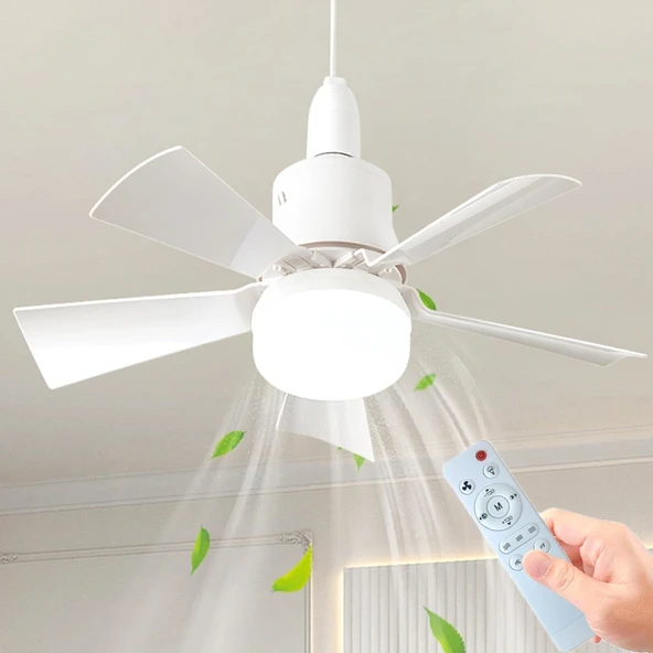 CATA CT-1155 Karayel Fanlı 82 Watt LED Ampul lamba beyaz ışık vantilatör aydınlatma E27 3 renk dim edilebilir