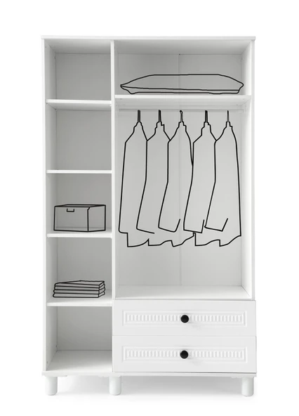 BOHEM MDF 3 KAPILI DOLAP - Resim 2