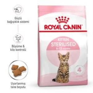 Royal Canin Kitten Sterilised Kısırlaştırılmış Yavru Kedi Maması 2 Kg + 2 Adet Yaş Mama Hediye - 2