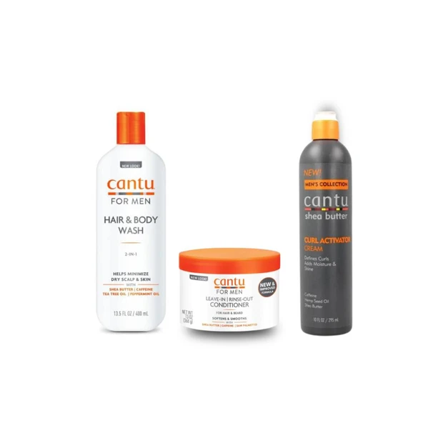 Cantu Kıvırcık ve Dalgalı Saçlar İçin Erkeklere Özel Saç Bakım Seti