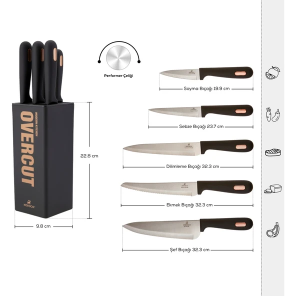 Karaca Overcut 6 Parça Bıçak Seti - Resim 4