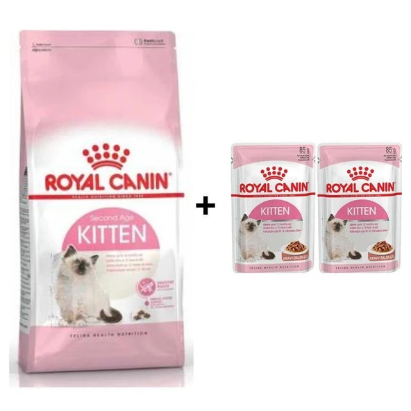 Royal Canin Kitten Yavru Kuru Kedi Maması 4 Kg + 2 Adet Yaş Mama Hediye