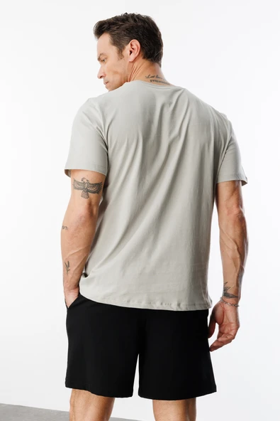 Erkek Tişört Standart Kalıp Basic Bisiklet Yaka T-shırt BASIC-MANKENSİZ1 - 8