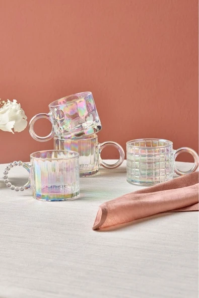 Ruby Lüsterli Cam Kupa 300 ml - Resim 7