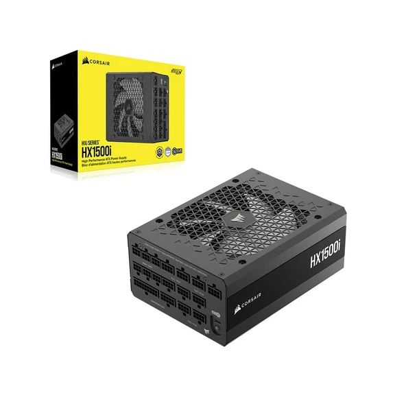 CORSAIR HX1500i 1500W ATX 3.1&PCIe 5.1 80Plus Platinum Ultra-Low Noise Tam Modüler Güç Kaynağı-CP-9020309-EU