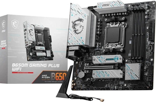 Msi B650M Gaming Plus WiFi AMD B650 7200 MHz (OC) DDR5 Soket AM5 mATX Anakart