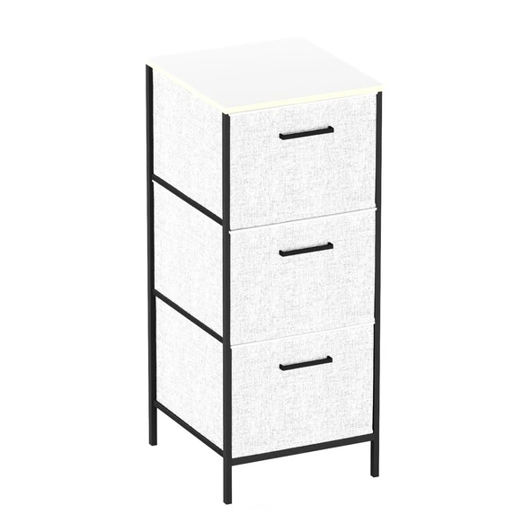 3 Çekmeceli Çok Amaçlı Dolap Büyük Boy Komodin Sehpa Gri 1618 - 8