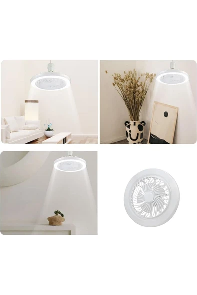 Ct-1153 Fanlı 42w 3 Renk Dim Edilebilir Kumandalı Poyraz Led Ampul E27 Duy - Resim 4