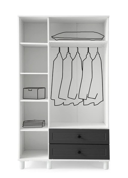 FİNİKE MDF 3 KAPILI DOLAP-ANTRASİT - 3