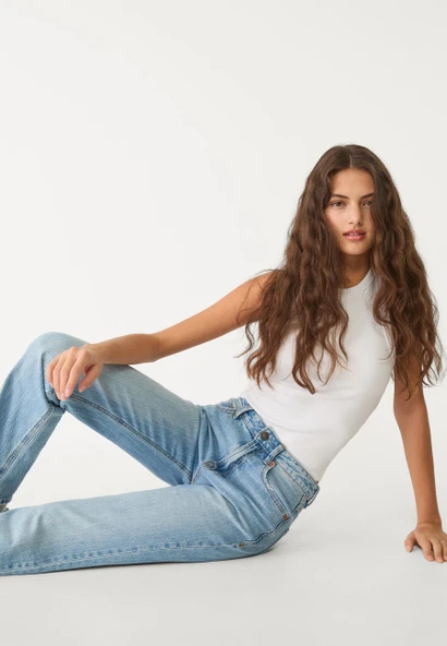 Stradivarius D98 straight fit vintage görünümlü jean