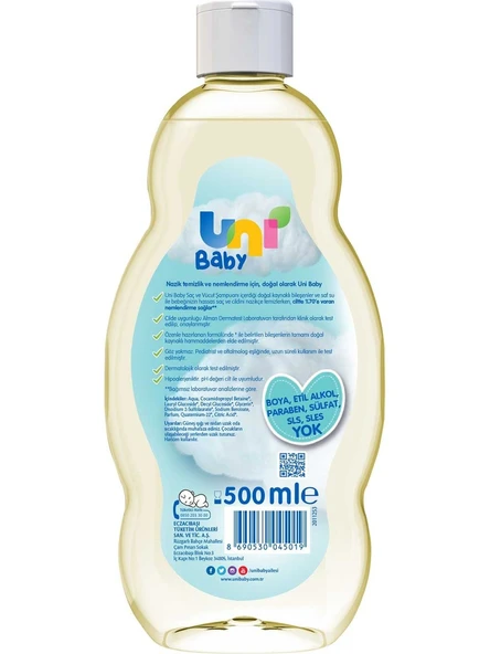 Uni Baby Saç ve Vücut Şampuanı 500 Ml x 2 Adet - 3