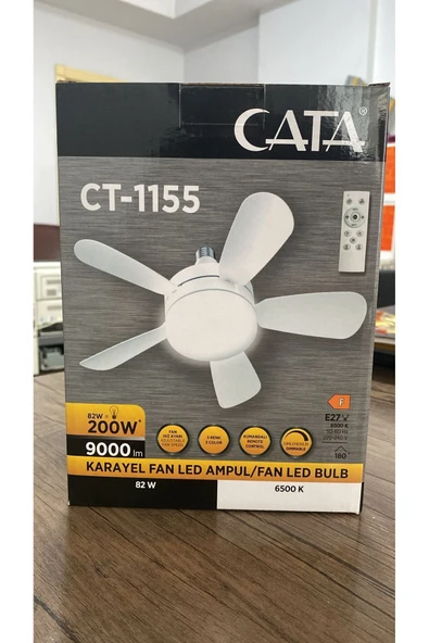 Cata Karayel Fan Led Işıklı Vantilatör 82W Kumandalı Ampul 3 Renk Dim Edilebilir - 5