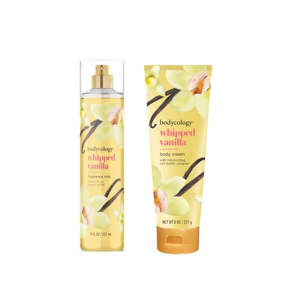 Bodycology Whipped Vanilla Fragrance Mist Kadın Vücut Spreyi + Vücut Kremi Seti