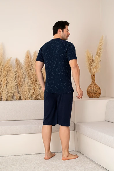 Nisanca Sportif %100 Pamuk Şortlu Erkek Pijama Takımı - 16