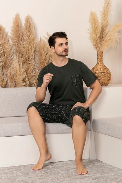 Nisanca Sportif %100 Pamuk Şortlu Erkek Pijama Takımı - 18