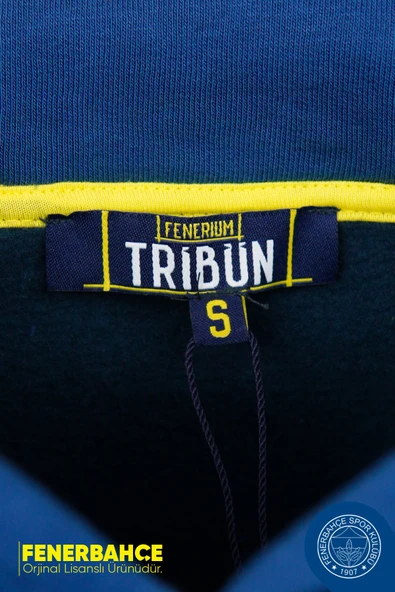 Fenerbahçe Orijinal Lisanslı Kapüşonlu Mavi Erkek Sweat - 6