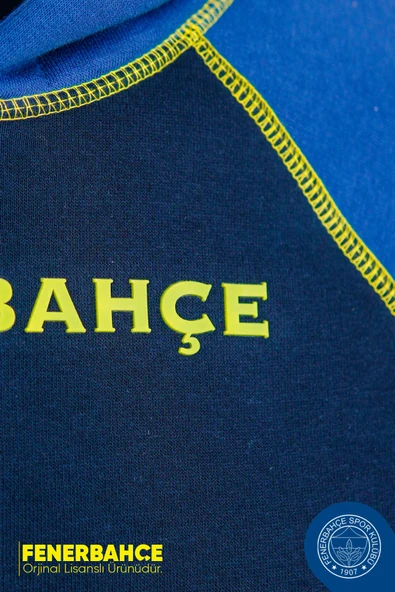 Fenerbahçe Orijinal Lisanslı Kapüşonlu Mavi Erkek Sweat - 5