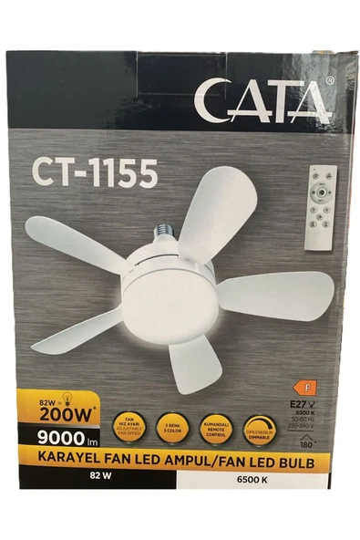 Cata Karayel Fan Led Işıklı Vantilatör 82W Kumandalı Ampul 3 Renk Dim Edilebilir - 3