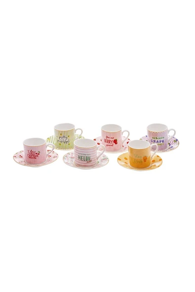 Karaca Fruitee 6 Kişilik Kahve Fincan Takımı 90 ml - 10