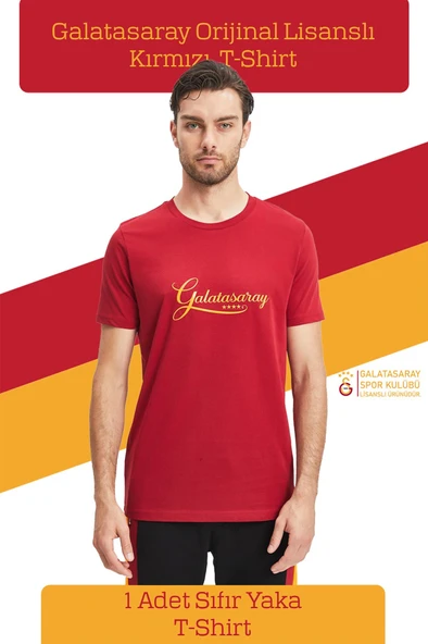 Galatasaray Orijinal Lisanslı Kırmızı Erkek T-Shirt