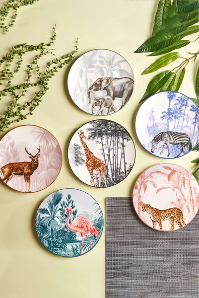 Karaca Jungle 6 Parça Pasta Takımı 19 cm - 2