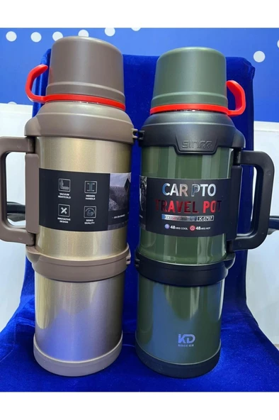 1 Adet 4 Litre 48 Saat Sıcak Soğuk Paslanmaz Çelik Dağcı Termos - 3
