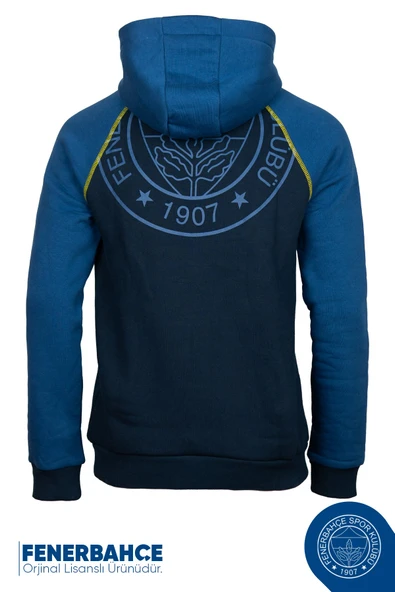 Fenerbahçe Orijinal Lisanslı Kapüşonlu Mavi Erkek Sweat - 2