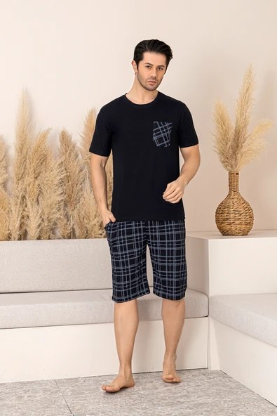 Nisanca Sportif %100 Pamuk Şortlu Erkek Pijama Takımı - 10