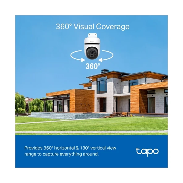 TP-LINK Tapo C510W, 2K Dış Mekan Wi-Fi Güvenlik Kamerası, Hareket Tespit/Takibi , 360°, IP65 Su Geçirmez, Renkli Gece Görüşü, Çift Yönlü Ses, Bulut/Yerel Depolama, Sesli ve Işıklı Alarm - 5