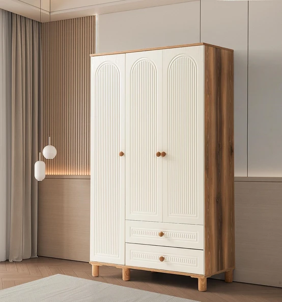 BOHEM MDF 3 KAPILI DOLAP-EKRU