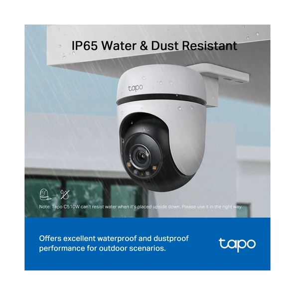 TP-LINK Tapo C510W, 2K Dış Mekan Wi-Fi Güvenlik Kamerası, Hareket Tespit/Takibi , 360°, IP65 Su Geçirmez, Renkli Gece Görüşü, Çift Yönlü Ses, Bulut/Yerel Depolama, Sesli ve Işıklı Alarm - 4