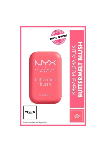 Nyx Professional Makeup Buttermelt Blush Kremsi Pembe Pudra Allık 04 U Know Butta