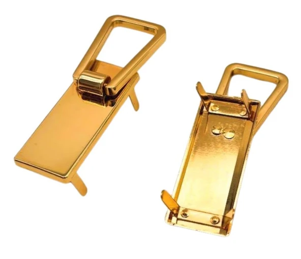Çanta Aksesuar Light Gold Renk Dikdörtgen Model  Kulpluk 2 Adet