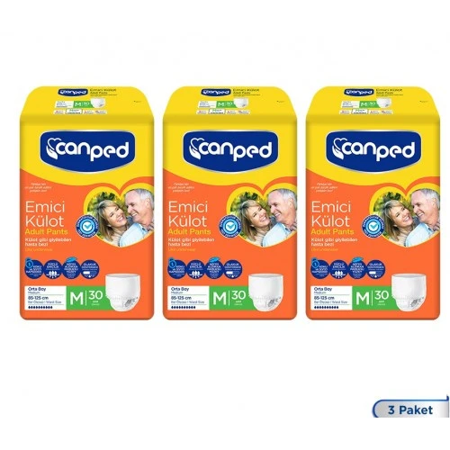 Canped Emici Külot Orta Boy M 30'lu 3 Adet Hasta Bezi - 1