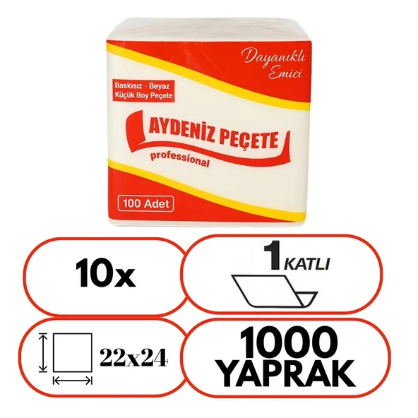 Kare peçete 100'lü 10 paket