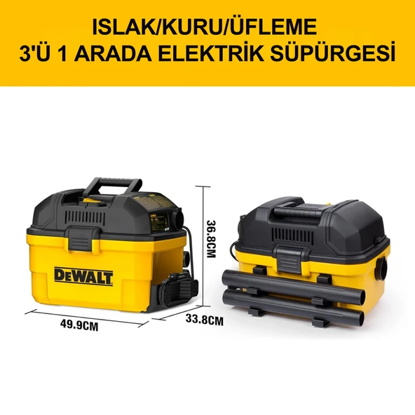 Dewalt DXV15T 1100W 15Lt Taşınabilir Islak ve Kuru Elektrikli Süpürge - 4