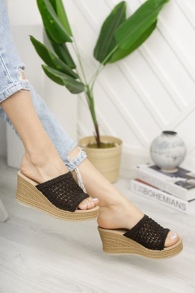 Lotus Lüks Siyah Dantel Terlik - 3