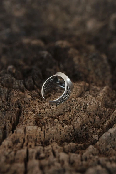 Barış İşareti Tasarımlı Ayarlamalı Erkek Yüzük - 2