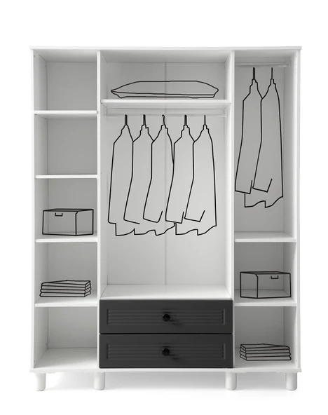 FİNİKE MDF 4 KAPILI DOLAP - ANTRASİT - 2